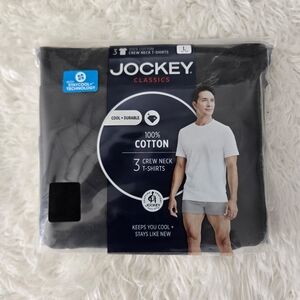 Jockey 100% Cotton 3 pk. Crewneck T-Shirts. Staycool Technology. Black. …